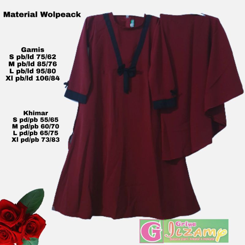 gamis anak xl merah hati