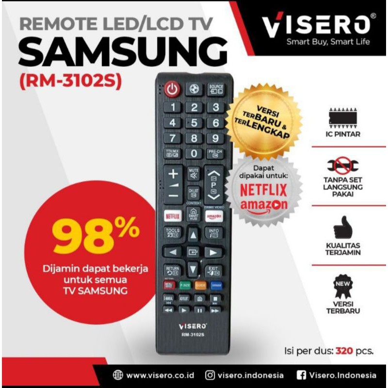 Remote TV LED LCD Visero berbagai merk TV