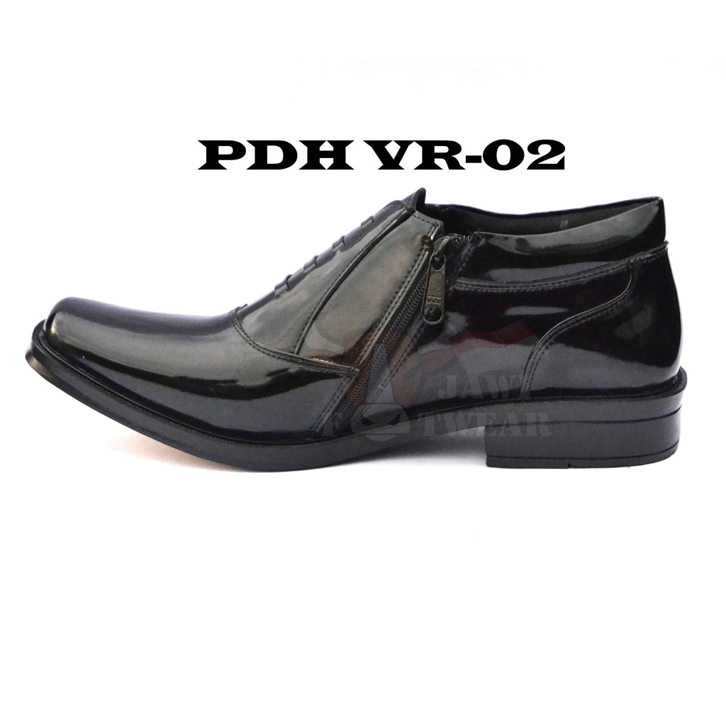 SEPATU PDH KULIT KILAP RESLETING TNI | POLRI | SECURITY | VR-02