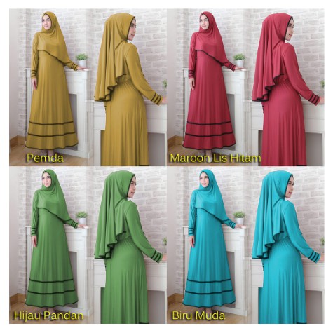 Maxi Dress Mindate Maroon Navy Army Mustard Baju Muslim Wanita Karakter Lucu Baju Hamil Santai Murah