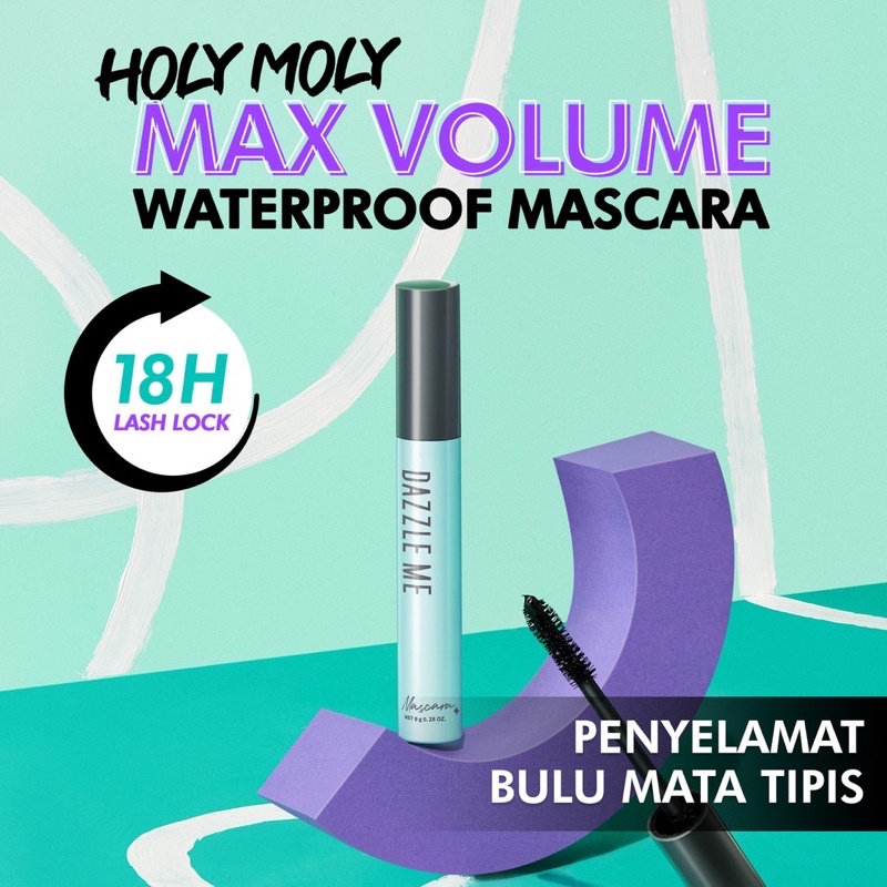 DAZZLE ME Holy Moly Volume Mascara | Eyelash Lengthening Hyper Curl Bulu Mata Maskara Makeup 18h Lash Lock ( YOU MAKEUPS OFFICIAL STORE )