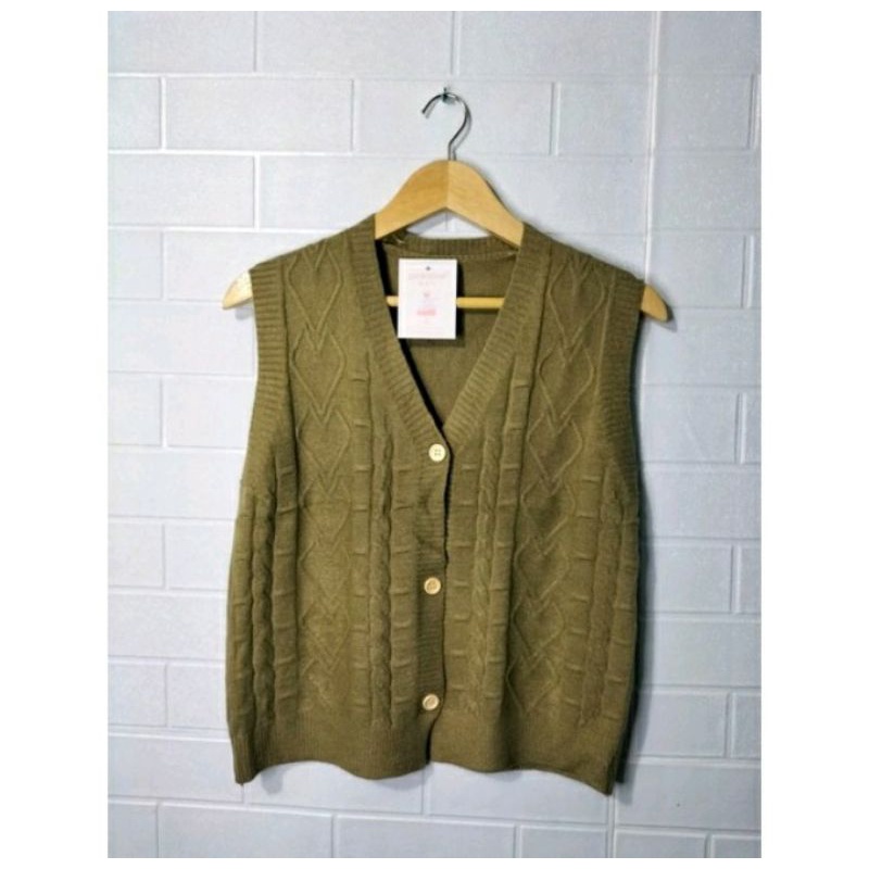 ROMPI RAJUT PINKDOSE/ VEST HIJAU ARMY/ VEST RAJUT