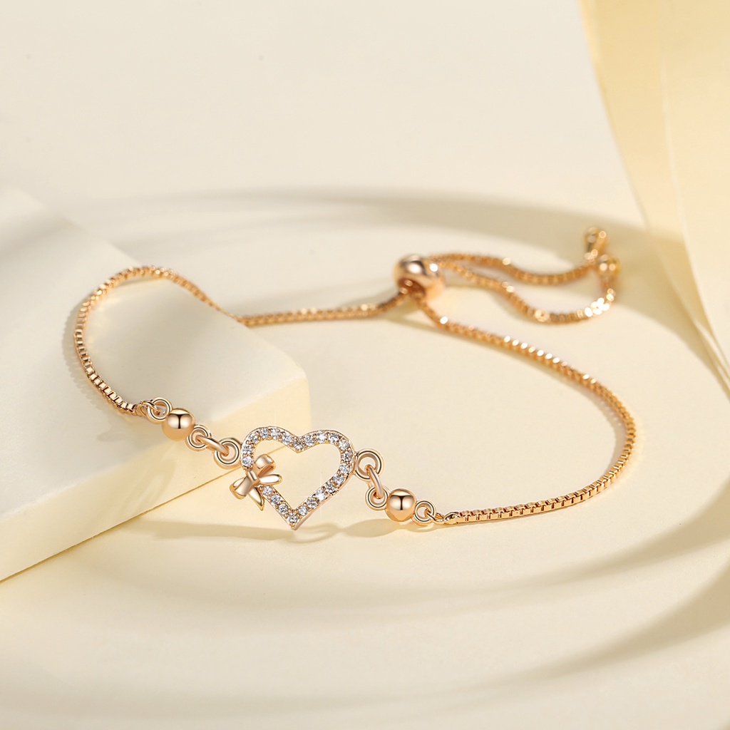 Y490 Gelang berlian heart fashion wanita tangan rantai bracelet gelang serut