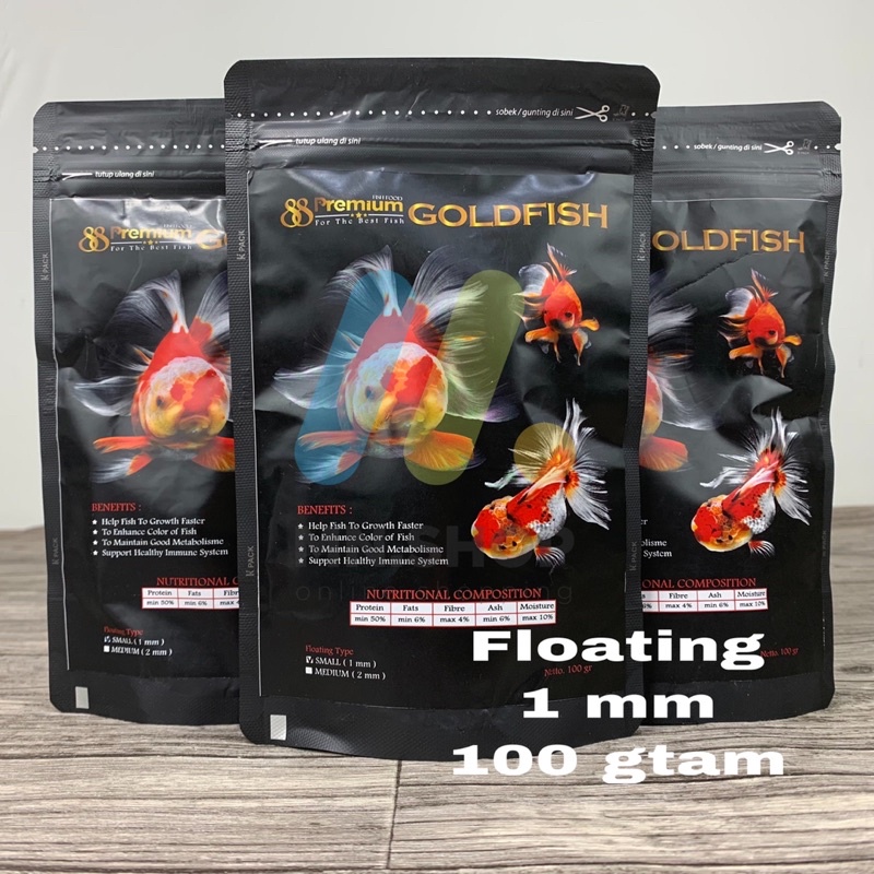 Pelet Ikan Koki Premium 88 Floating 100gr Goldfish