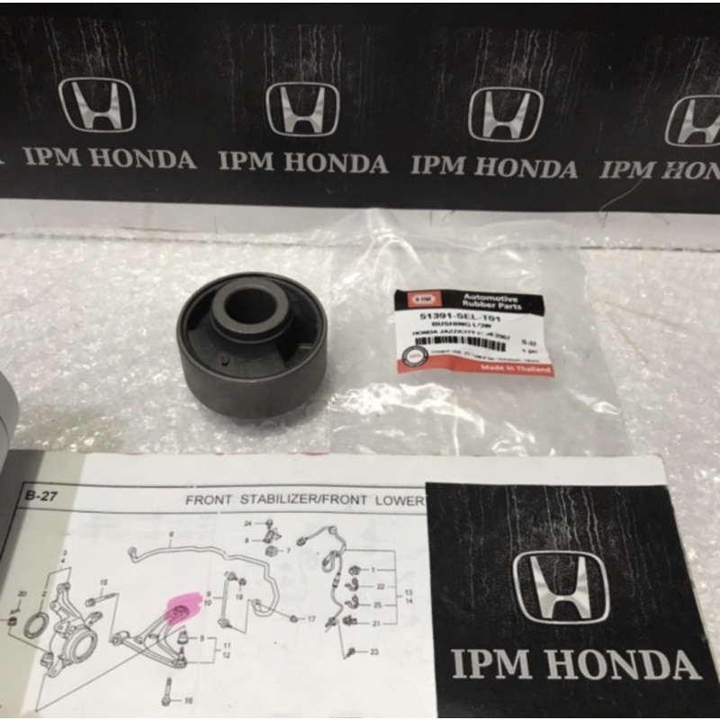 51391 SEL Bos Bush Bushing Lower Arm Sayap Depan Bawah Besar Honda Jazz GD3 City GD8 Idsi Vtec 2003 2004 2005 2006 2007 2008