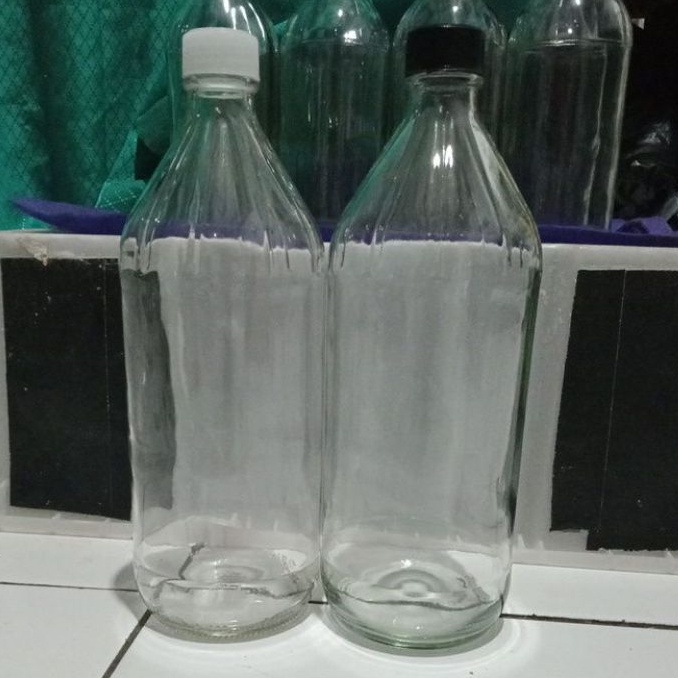 botol kaca 1liter. botol cuka apel 1liter + tutup drat plastik