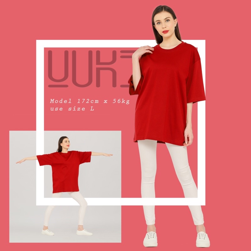 KAOPOLOS OVERSIZE PRIA &amp; WANITA COTTON COMBED 24s TSHIRT OVERSIZED
