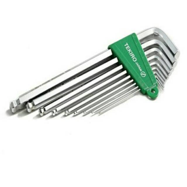 KUNCI L PANJANG TEKIRO BALLPOINT 9PCS BALL POINT HEXAGON KEY  LONG 9 PCS HEX KEY TEKIRO