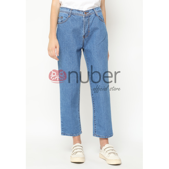  Celana  Panjang Jeans Boyfriend  Blue Non Stretch Fireweed 