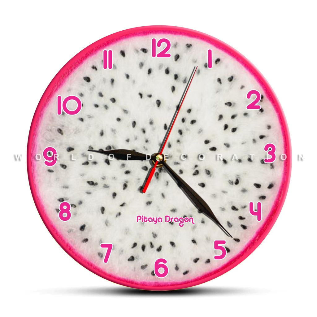 Jam Dinding Bulat Buah Buahan Lucu dan Unik-PitayaDragon