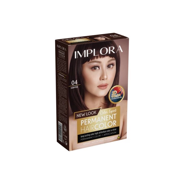 ❤ BELIA ❤ IMPLORA New Permanent Hair Color Semir Rambut (✔️BPOM)-H.Color 04 Coffee