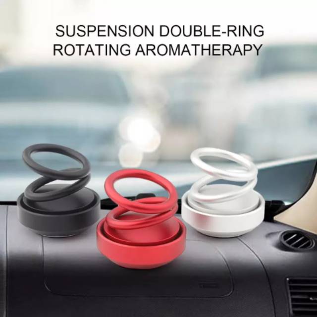 (TERMURAH!) AROMATHERAPY HUMIDIFIER CAR PARFUM MOBIL SUSPENSI DOUBLE RING ROTATION DIFFUSER