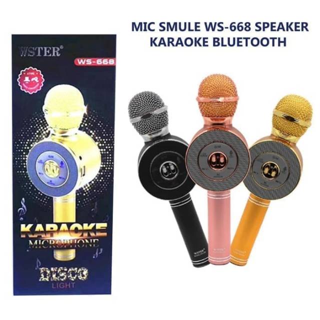 MIC KARAOKE BLUETOOTH WS 668 WIRELESS/MICROPHONE SMULE PORTABLE SPAEKER WS668 HIGH QUALITY