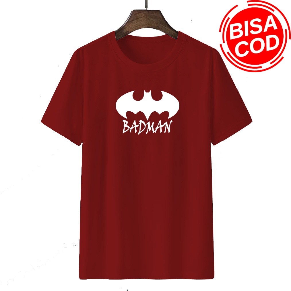 Kaos pria || kaos distro pria motip BADMAN || Kaos pria sablon digital Berkualitas Unisex MS085