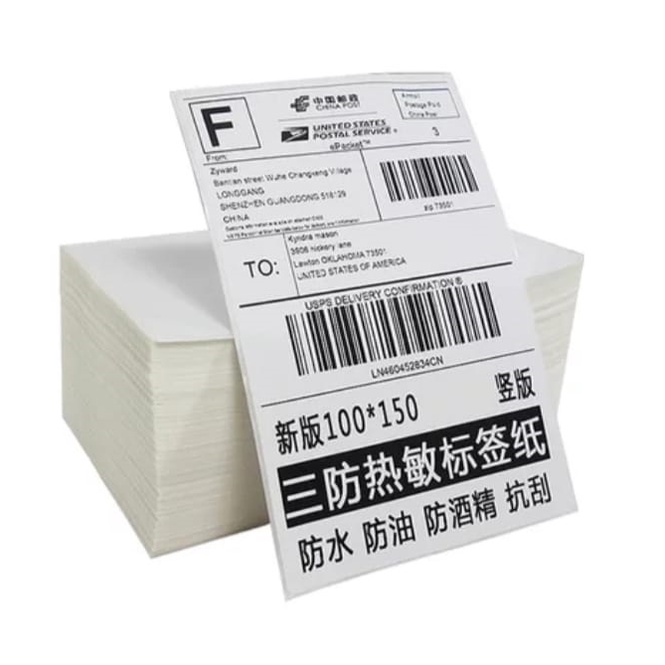 Kertas Thermal Label Barcode 100 x 150 mm isi 500 Pcs - 1250 Pcs Harga Termurah