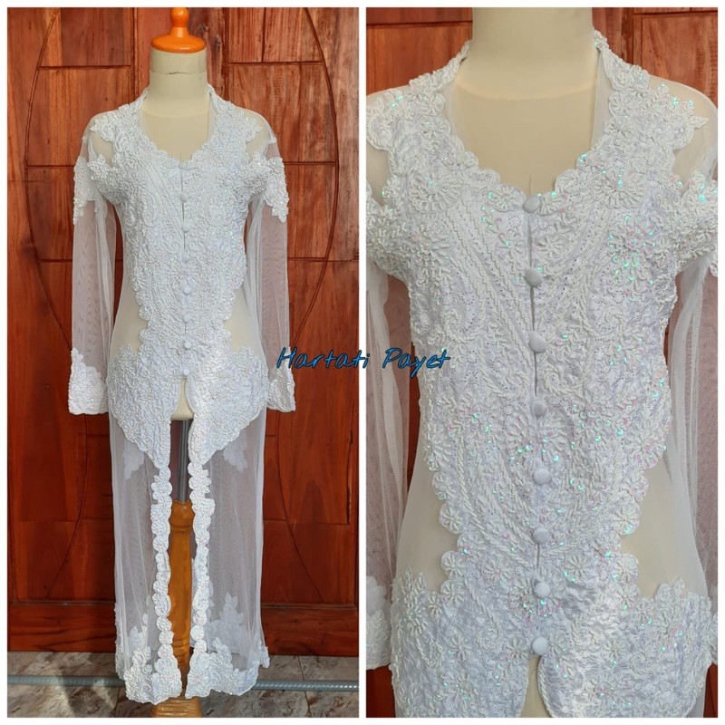 Kebaya Gamis Full Payet Kebaya Panjang Akad Nikah Kebaya Gaun Pengantin Kebaya Orang Tua Shopee Indonesia