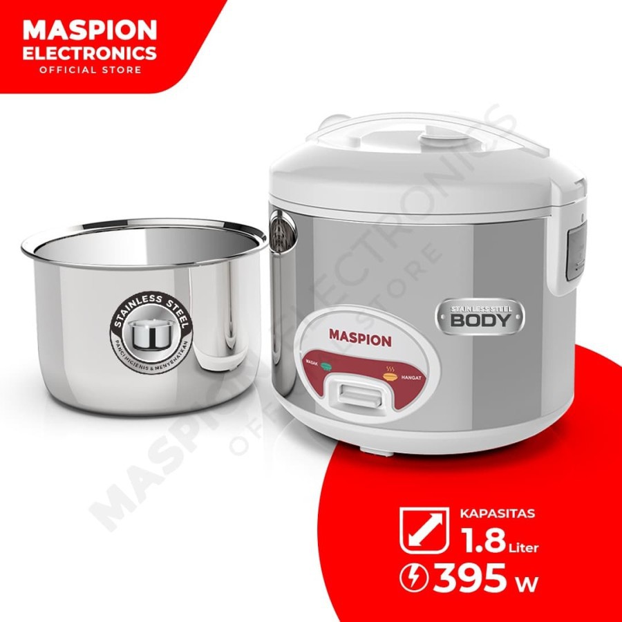 MASPION Magic Com / Rice Cooker 3in1 1,8 Liter Stainless - MRJ 1808 SS