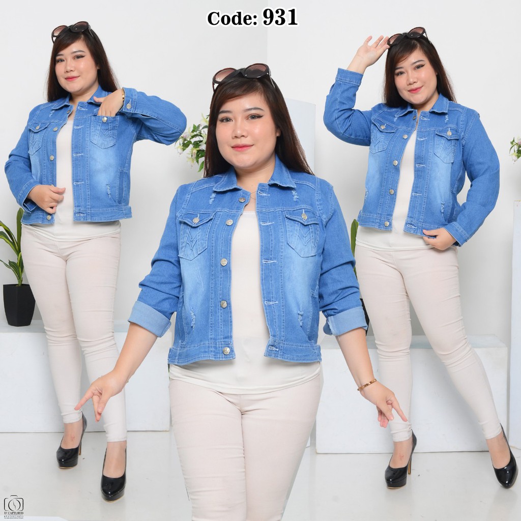 MC girl Jaket Jeans Ripped Jumbo / Jaket Jeans Sobek Jumbo