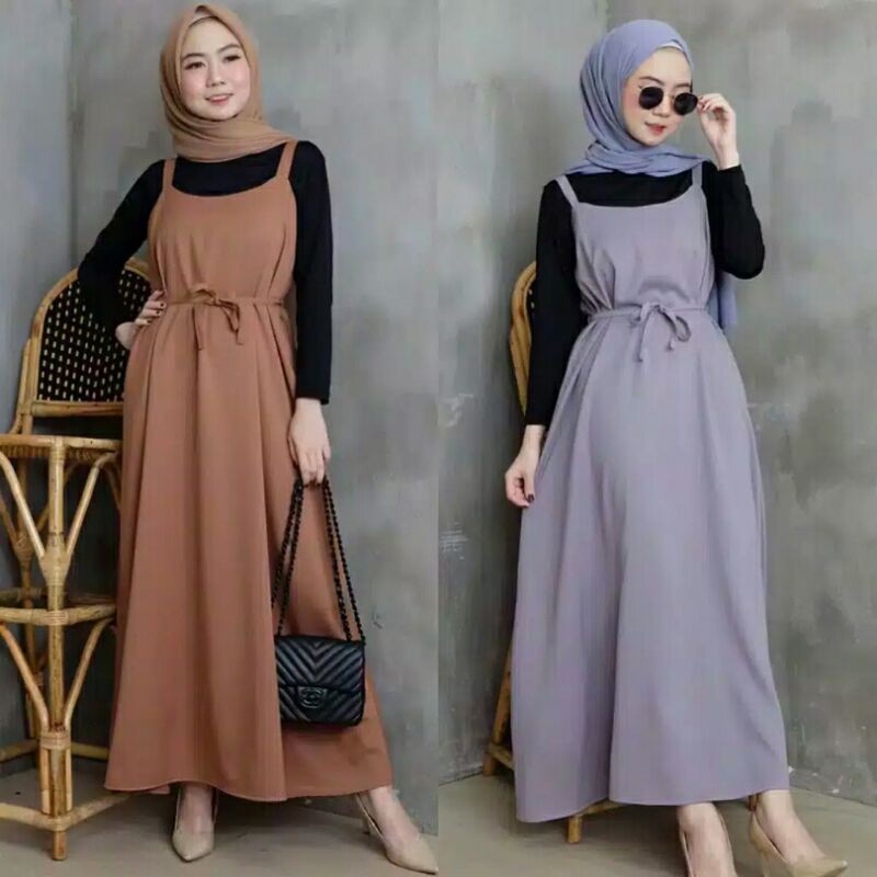 Ranty Overall Maxi Dress, baju wanita, baju lebaran, baju murah, model baru