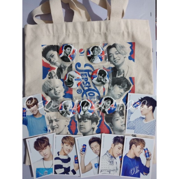 iKON x PEPSI TOTEBAG PIN POSTCARD