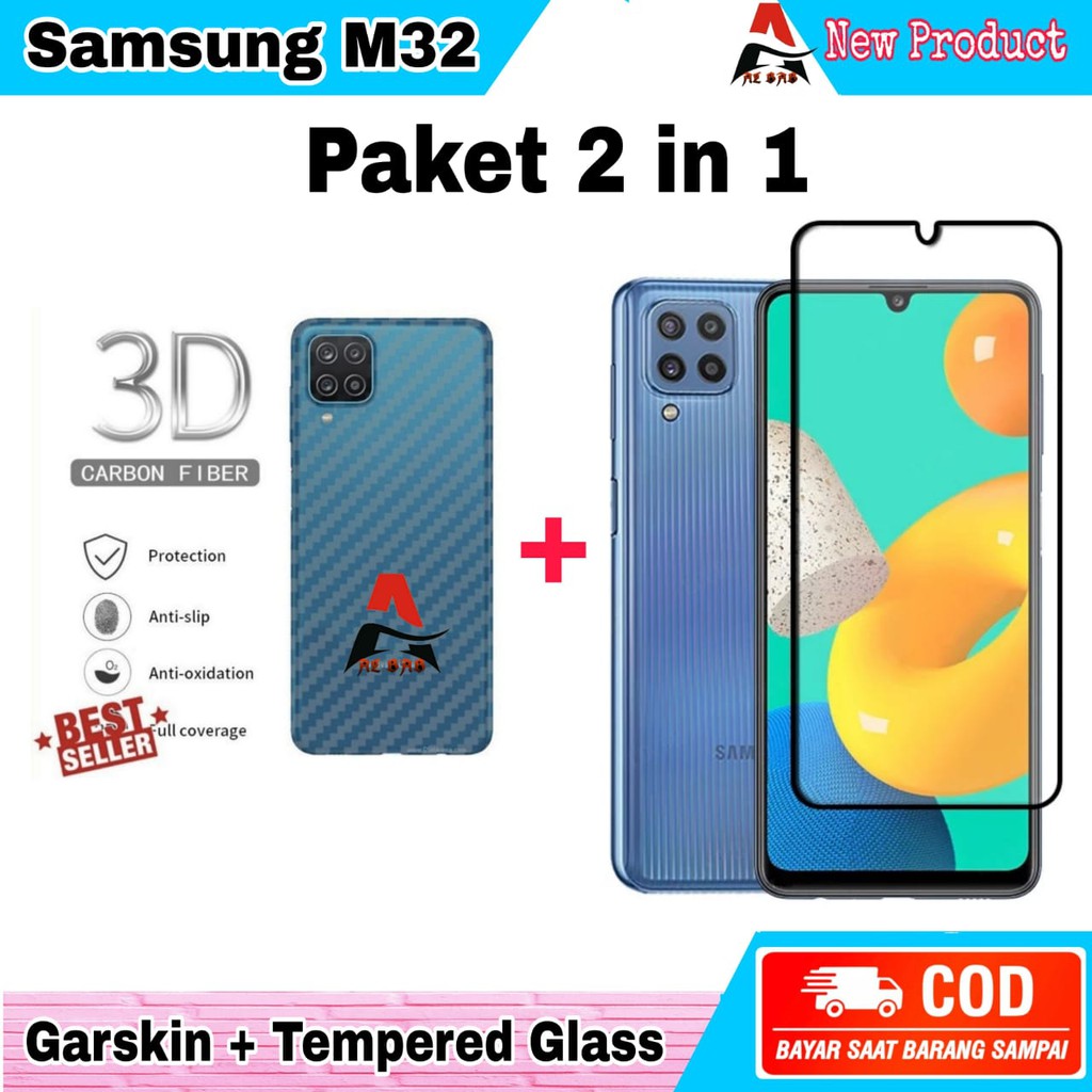Tempered Glass SAMSUNG M32 Warna Bonus Garskin SAMSUNG M32