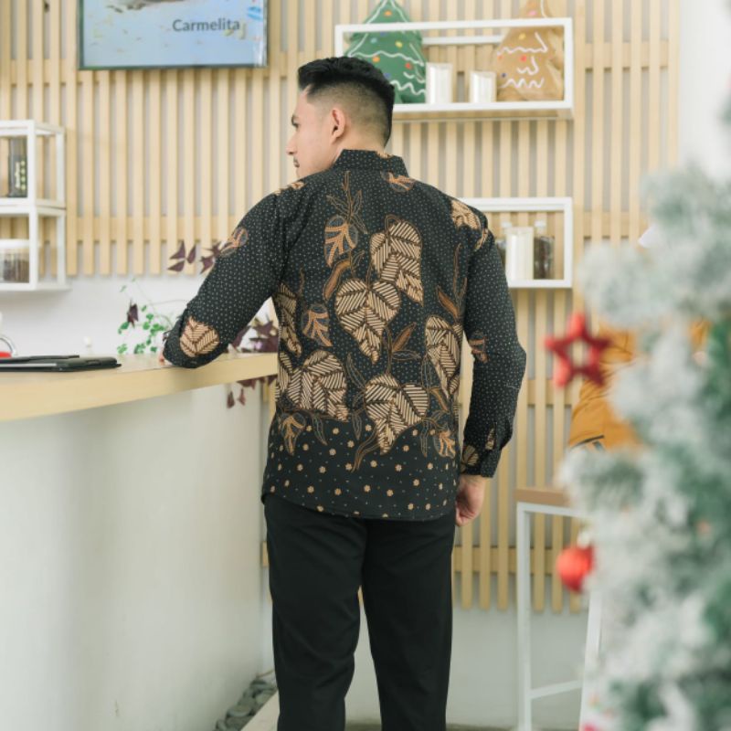 kemeja batik pria lengan panjang full puring slim fit premium