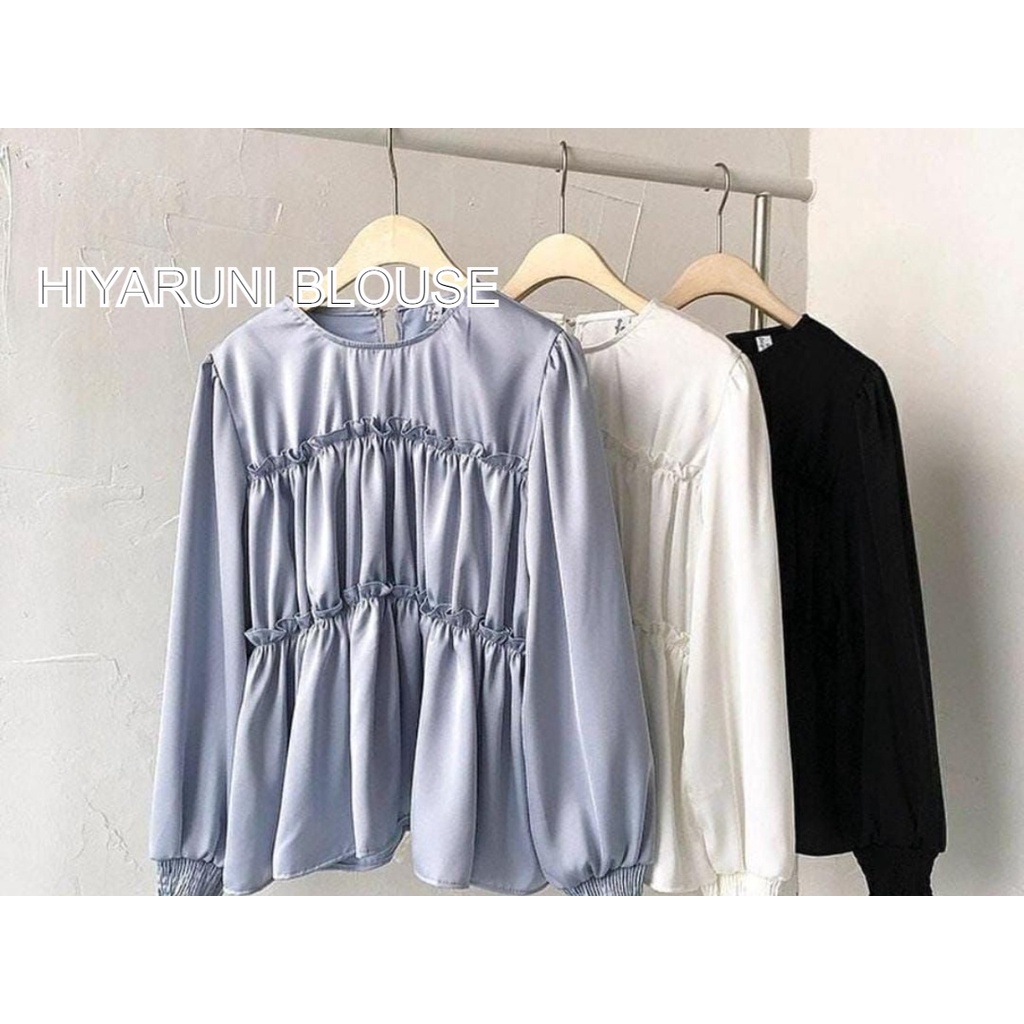 Dinara top - ANDIN ALDEBARAN REGINA TOP BLOUSE FULL KANCING LENGAN KERUT / LENGAN BALON / LENGAN TEROMPET