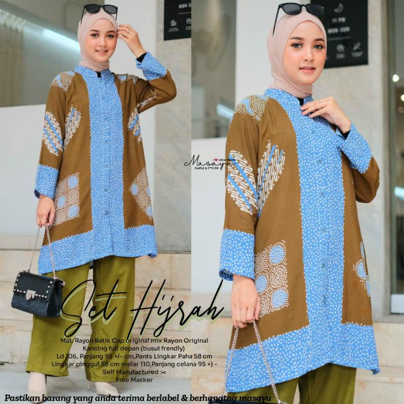 set hijrah by masayu || rayon batik cap original setelan wanita