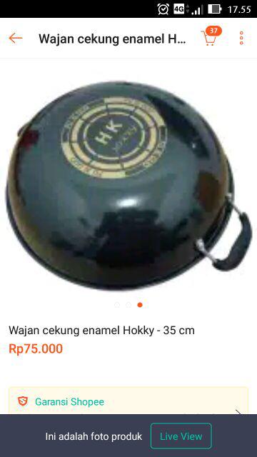 Wajan Cekung Enamel Hokky - 35 Cm