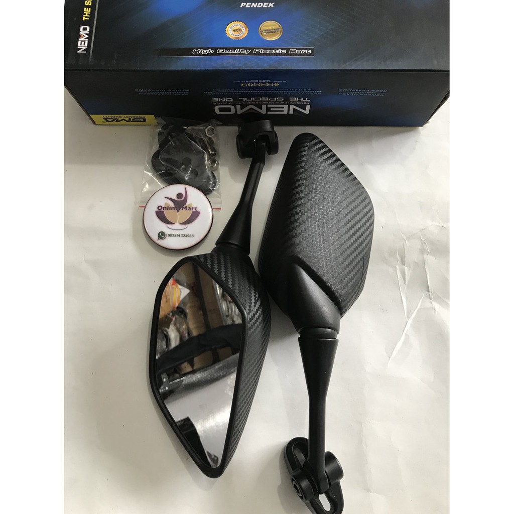 spion R25 pendek karbon model lipat nemo variasi nmax ninja rr cbr150 250 r15 dll