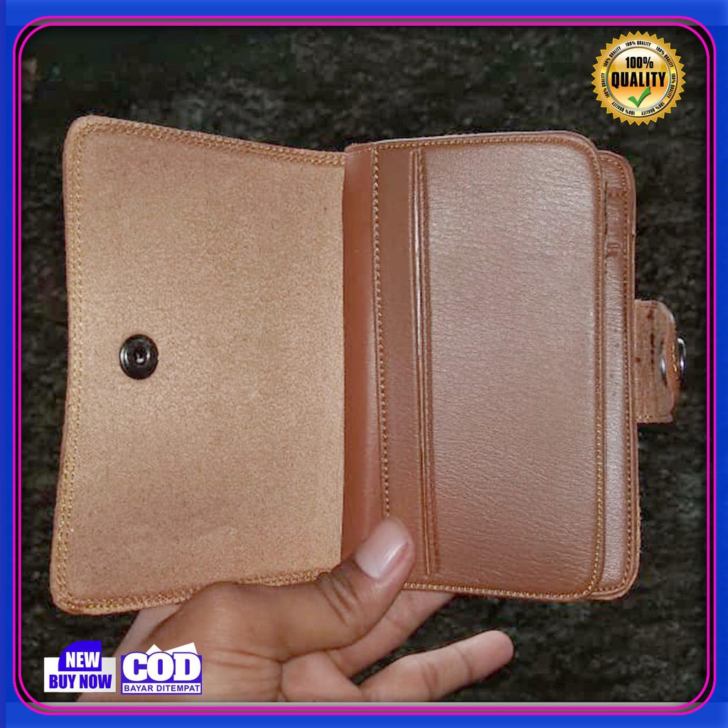 promo !! Dompet cowok 3/4 terbaru Bahan PVC Leather Simple