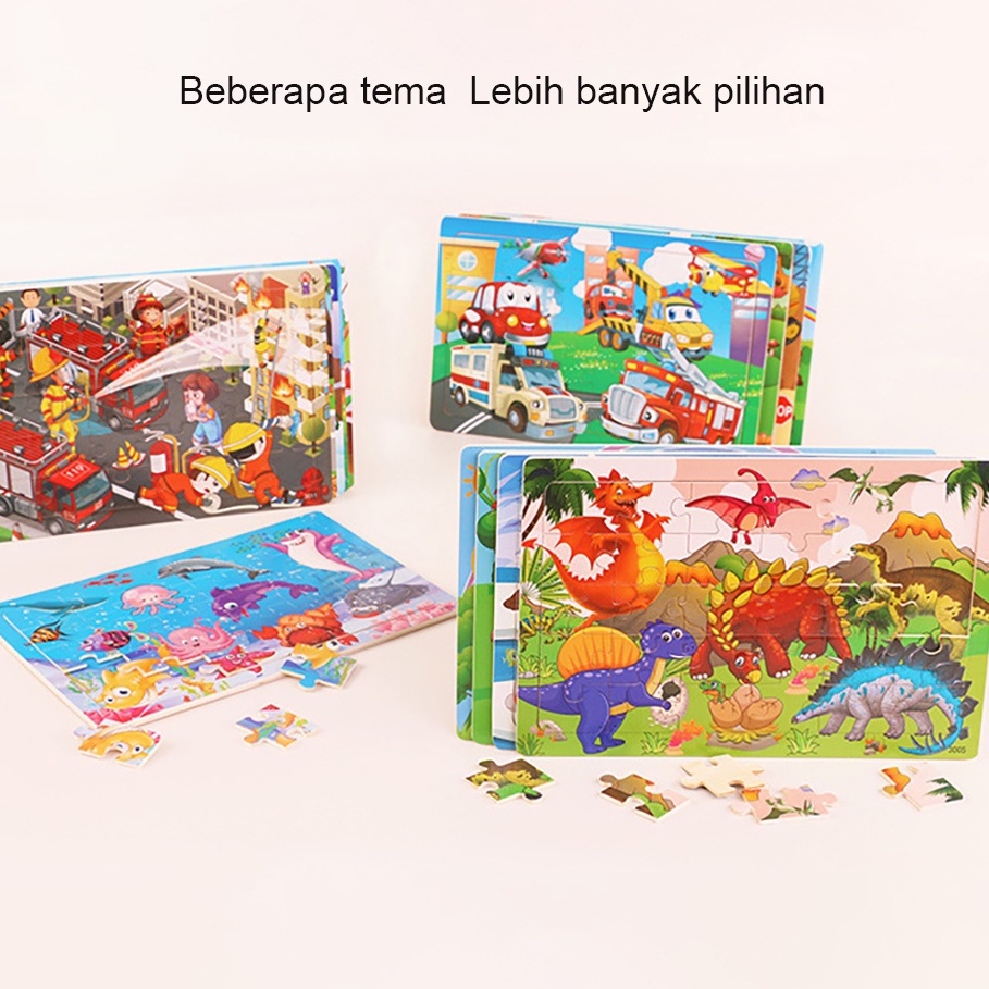 Mainan Edukasi Anak Puzzle Kayu Jigsaw Kartun Lucu / Mainan Teka Teki Anak