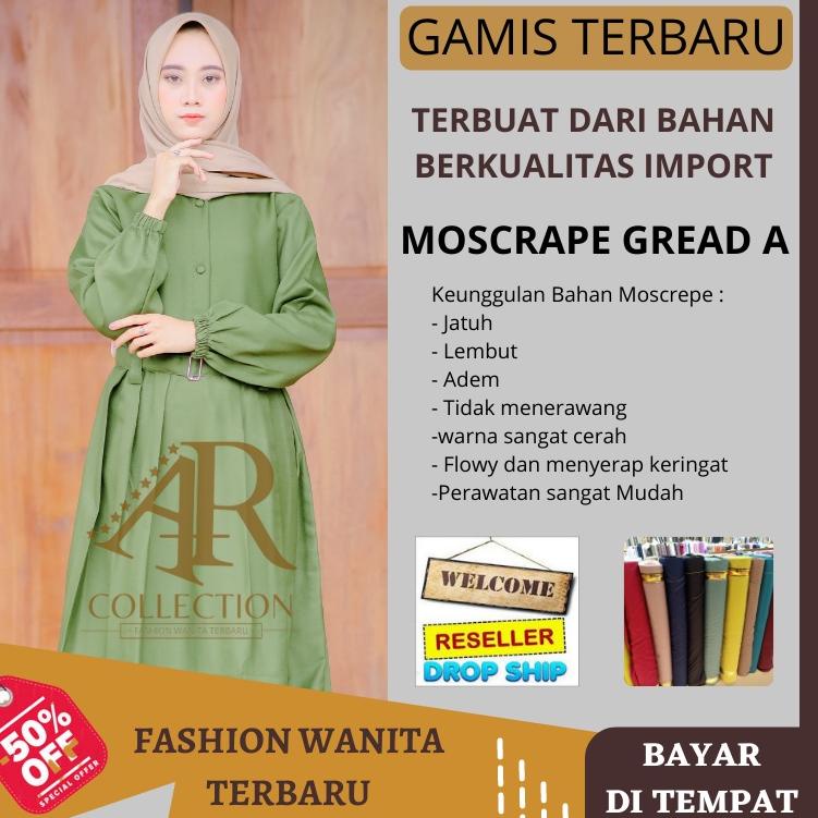 D&G Baju Dres Wanita Ar201 Dress Drees Gamis Kondangan Syar'i Import Games Abaya Mesir Polos Fashion