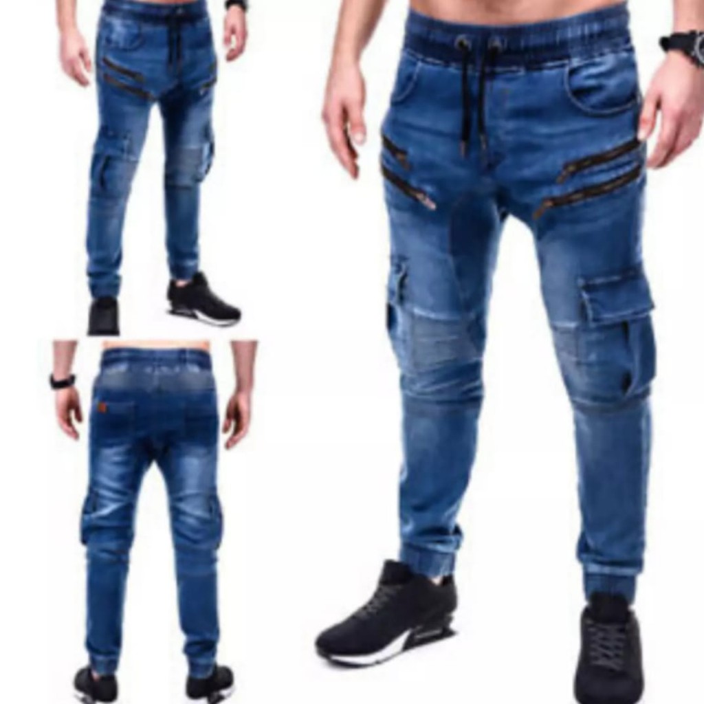 Celana Joger jogger jeans denim pria casual forward