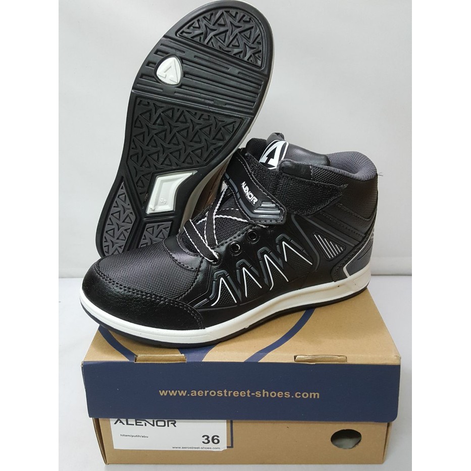 TERUPDATE AEROSTREET ALENOR SEPATU ANAK SEKOLAH HITAM SIZE 35 36 37 38 KEREN
