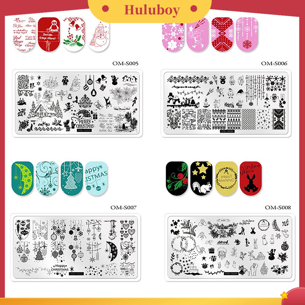 Huluboy Huluboy♡ Plat Stempel / Cap Kuku Motif Natal / Snowflake / Snowman