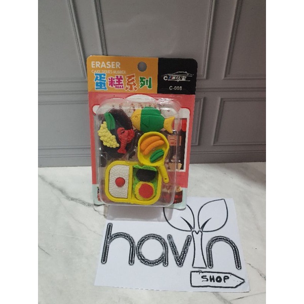 Penghapus lucu makanan kue/STIP KUE/hapusan fancy/hapusan set/stip-O