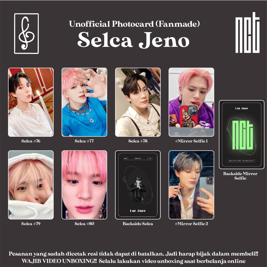 [SELCA NCT] PHOTOCARD JENO MIRROR SELFIE FANMADE