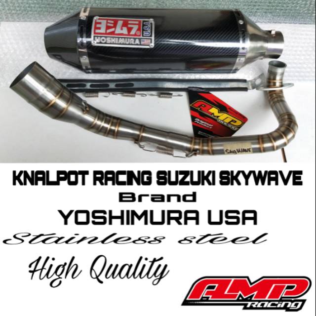 Knalpot Racing YOSHIMURA USA KARBON pnp SUZUKI SKYWAVE