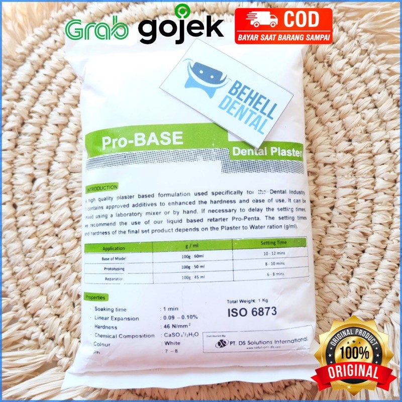 GIPS KAPUR PUTIH STONE / PROBASE PRO BASE / DENTAL PLASTER 1kg GIGI BEHEL VENEER