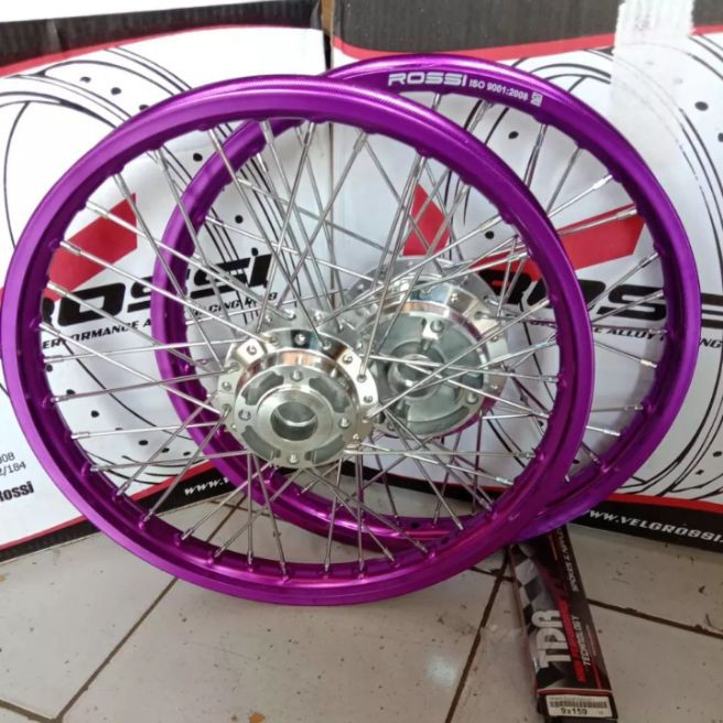 velg paketan motor jupiter mx 135 New double disk ,full 1 set warna ungu