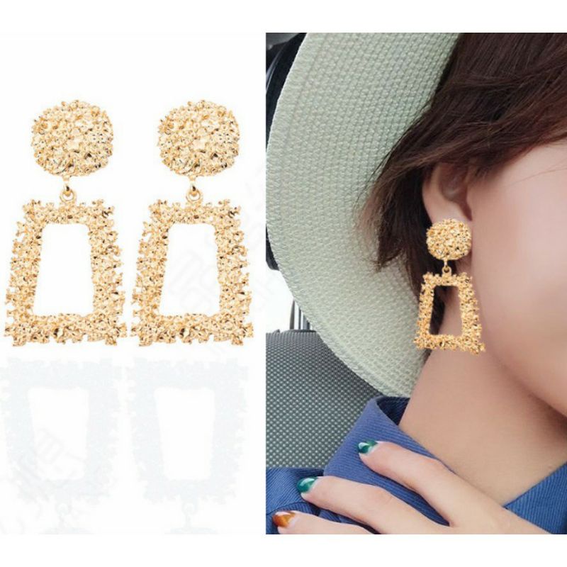 anting giwang fashion pengantin bridal modern korea gold
