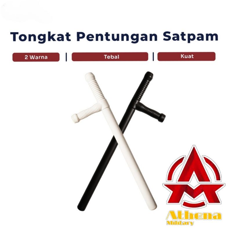 Pentungan T Fiber Hitam Satpam  | Pentungan T Fiber Putih | Tongkat  pentungan Security