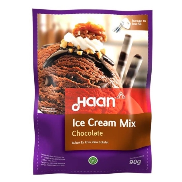 

Haan Ice Cream Mix Chocolate 90gr Bubuk Eskrim Rasa Cokelat