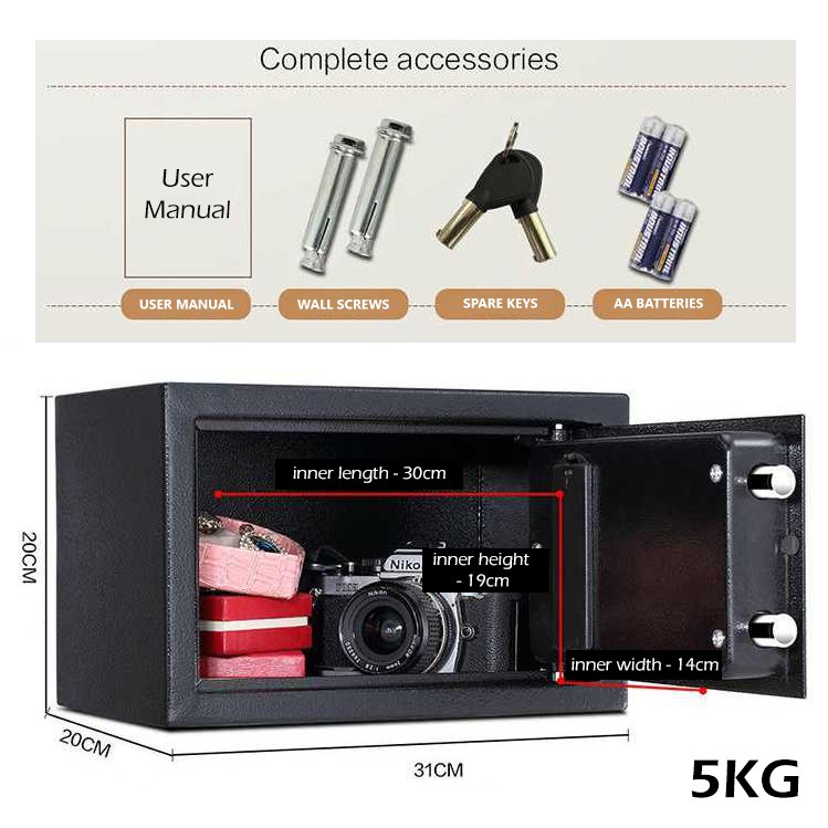

Kotak Brankas Hotel Brangkas Besi Mini Electric Password Safe Deposit Box Small Home Office Keypad Digital Uang Cash Jewelry berkas Lock ukuran medium EB20