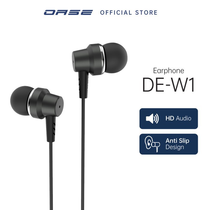 Headset OASE DE-W1 Earphone In-Ear Wired HD Audio - Anti Slip Design - Original