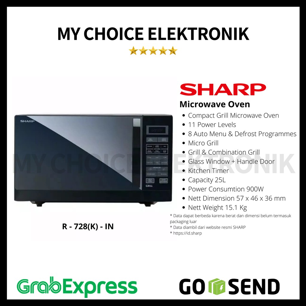 Sharp Microwave R-728(K)IN - Hitam