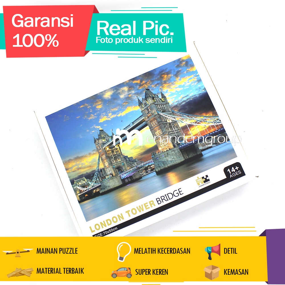 Puzzle 1000 Pcs Mainan Jigsaw London Bridge Premium Material Terbaik