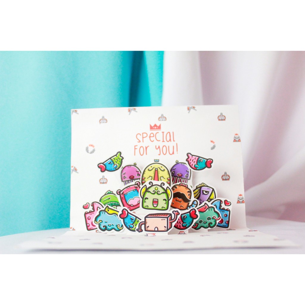 Kartu Ucapan The King Doodle Art Pop Up Card Ulang Tahun Wisuda Pacar Anniversary