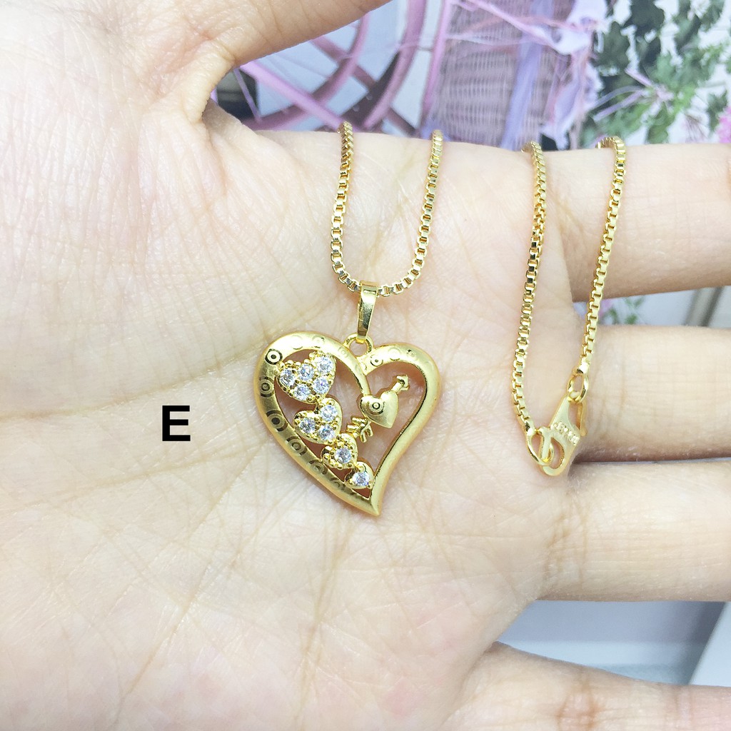 Kalung Liontin Love Teardrop Solitaire Bulat Berlian Xuping Gold - BN240